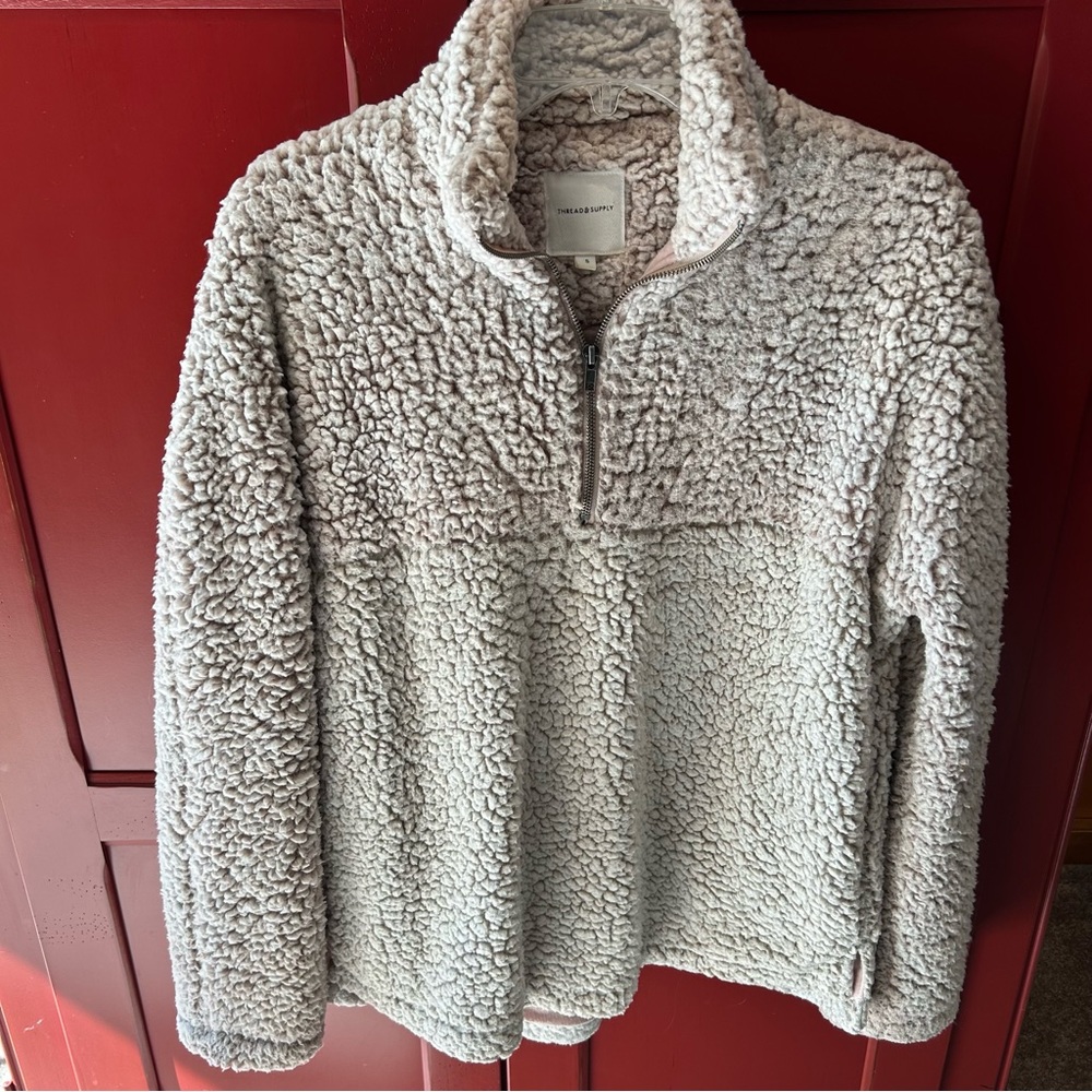 Thread & Supply - Quarter Zip - Sherpa - Size Small